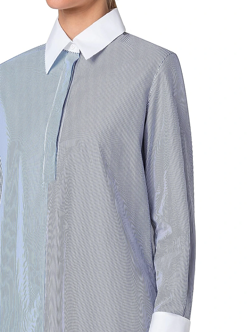Micro-Striped Cotton Poplin Shirtdress