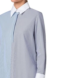 Micro-Striped Cotton Poplin Shirtdress