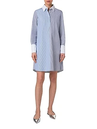 Micro-Striped Cotton Poplin Shirtdress