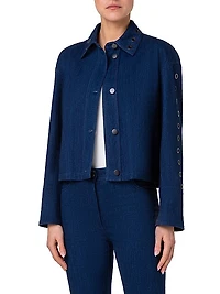 Embellished Stretch Denim Jacket