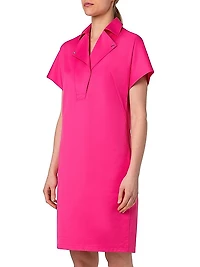 Stretch Cotton Gabardine Knee-Length Dress
