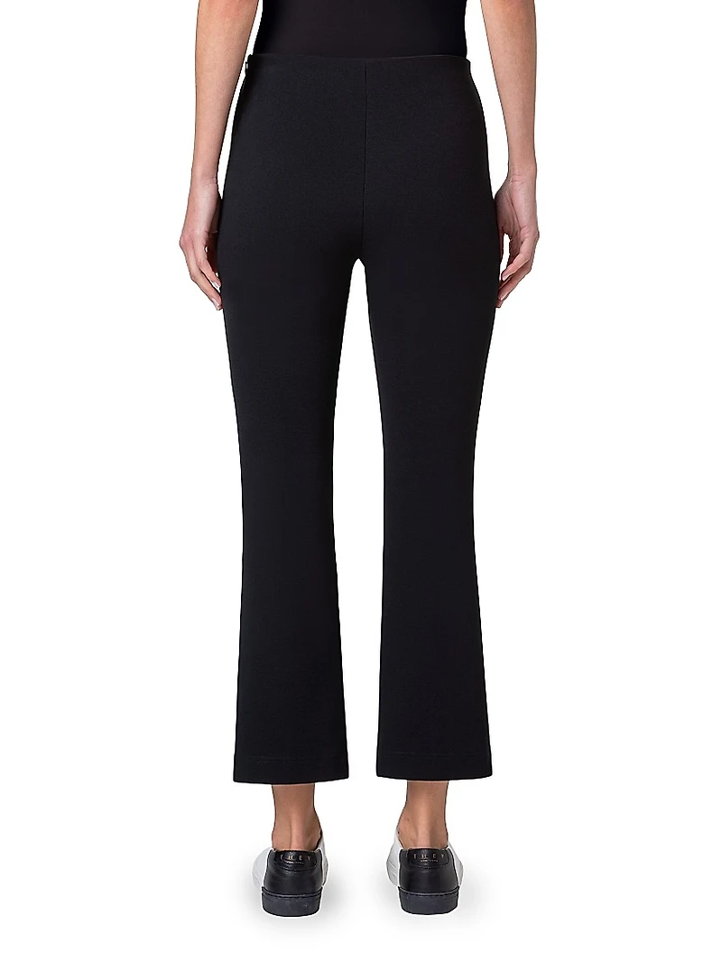Jersey Boot-Cut Crop Pants