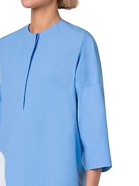 Asymmetric Two-Tone Cotton Poplin Dress