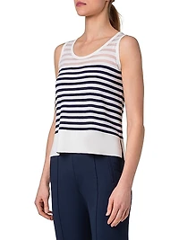 Striped Wool-Blend Knit Tank