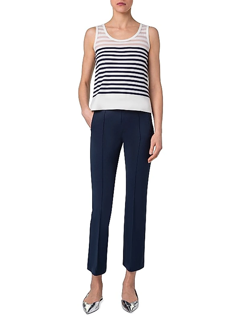 Striped Wool-Blend Knit Tank