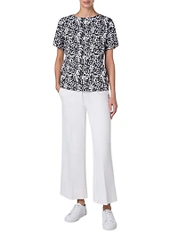 Geometric Cotton Short-Sleeve Top