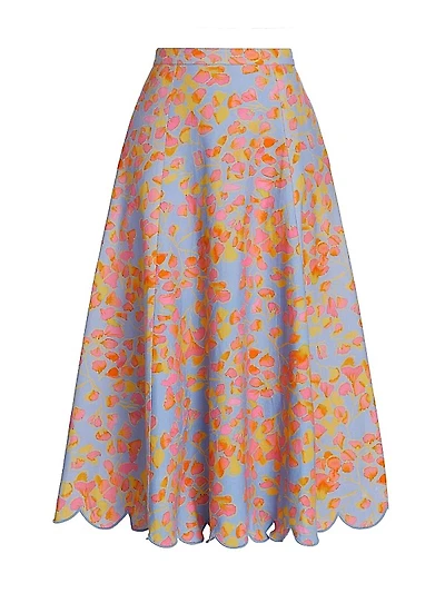 Falynn Floral Scallop Maxi Skirt