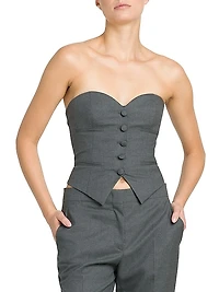 Strapless Wool Crop Vest