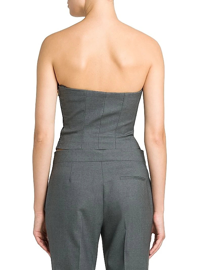 Strapless Wool Crop Vest