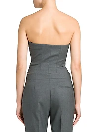 Strapless Wool Crop Vest