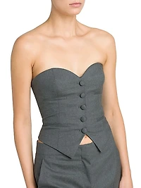 Strapless Wool Crop Vest