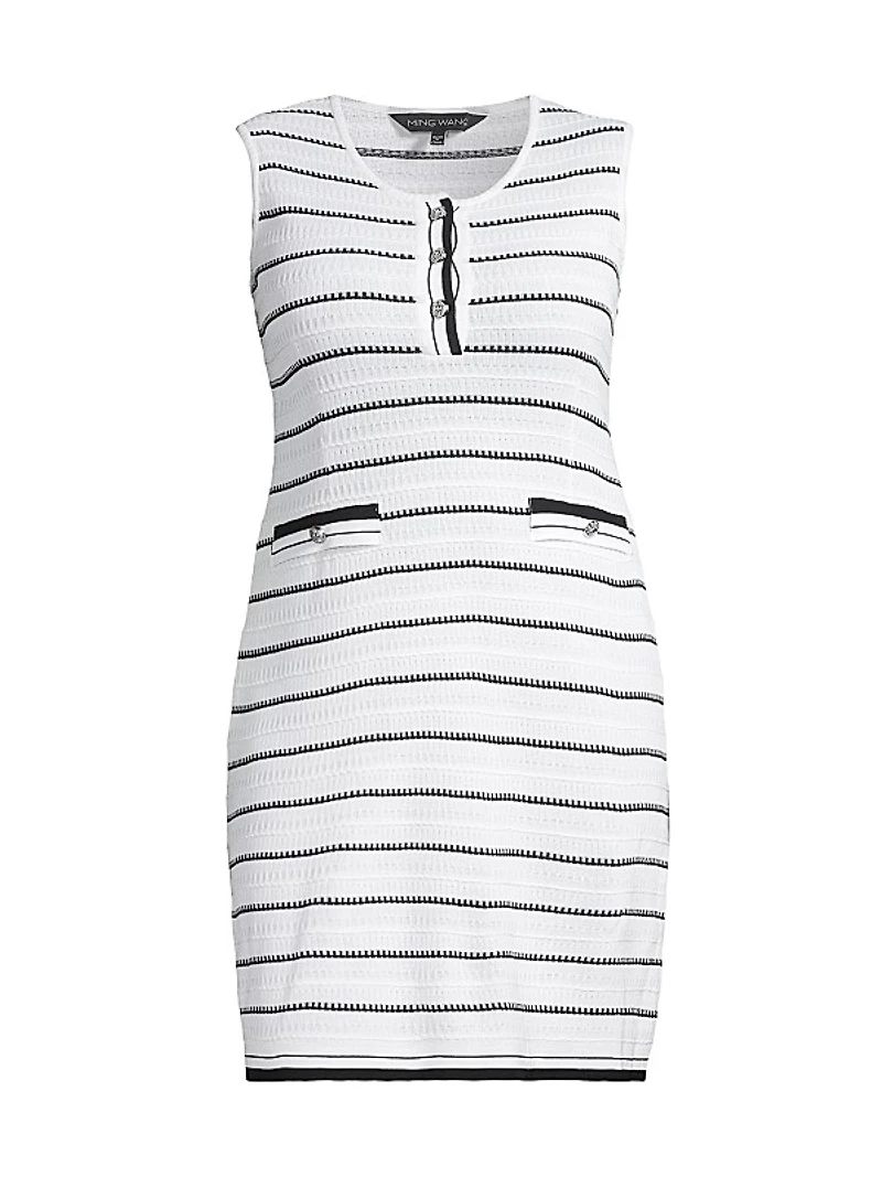 Plus Stripe Mini Sheath Dress