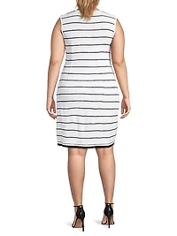 Plus Stripe Mini Sheath Dress
