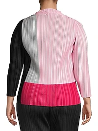 Pleated Colorblocked Blouse