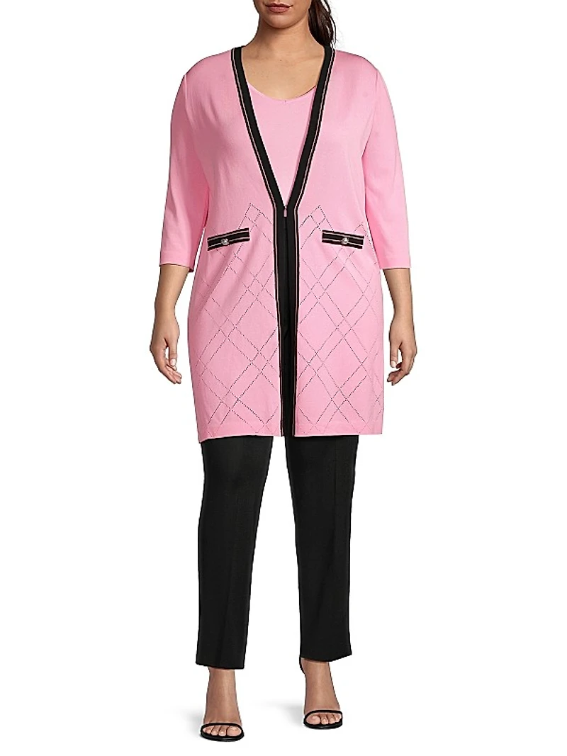 Pointelle-Knit Cardigan