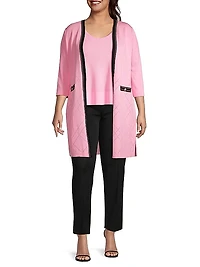 Pointelle-Knit Cardigan