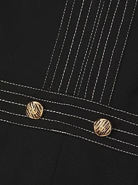 Pleated Knee-Length Dress