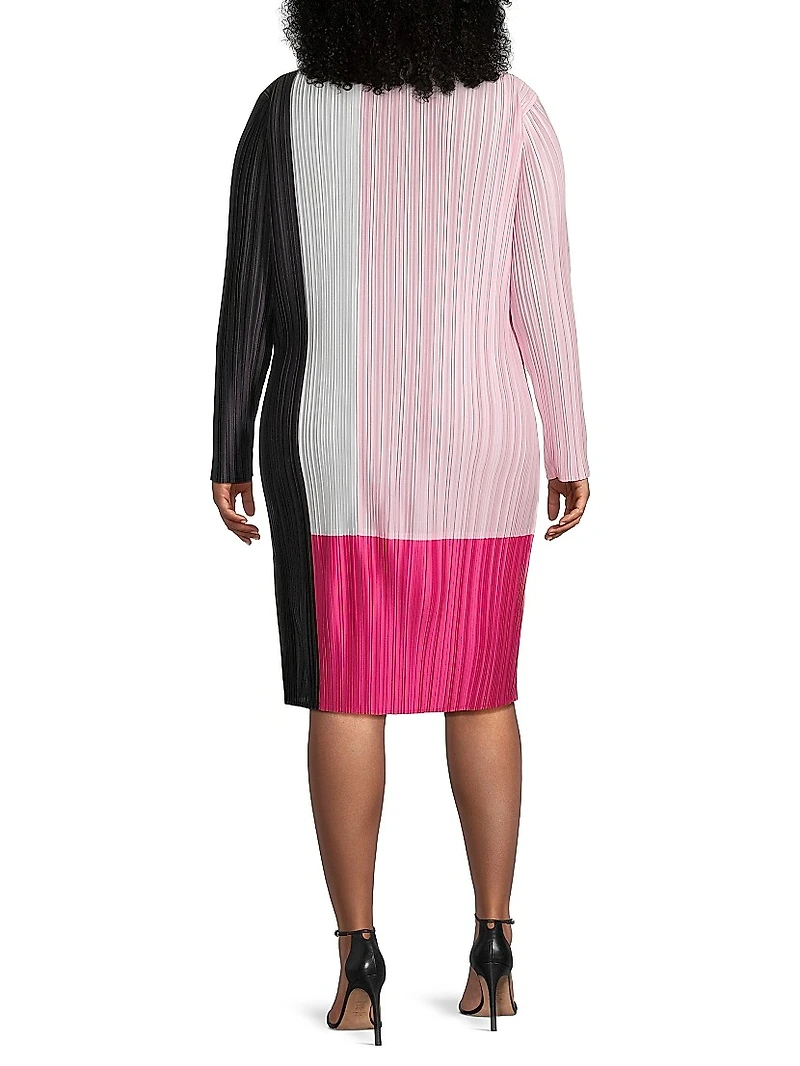Colorblocked Knee-Length Dress