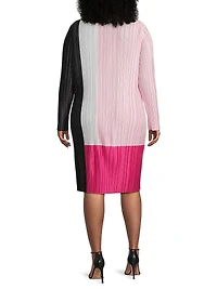 Colorblocked Knee-Length Dress