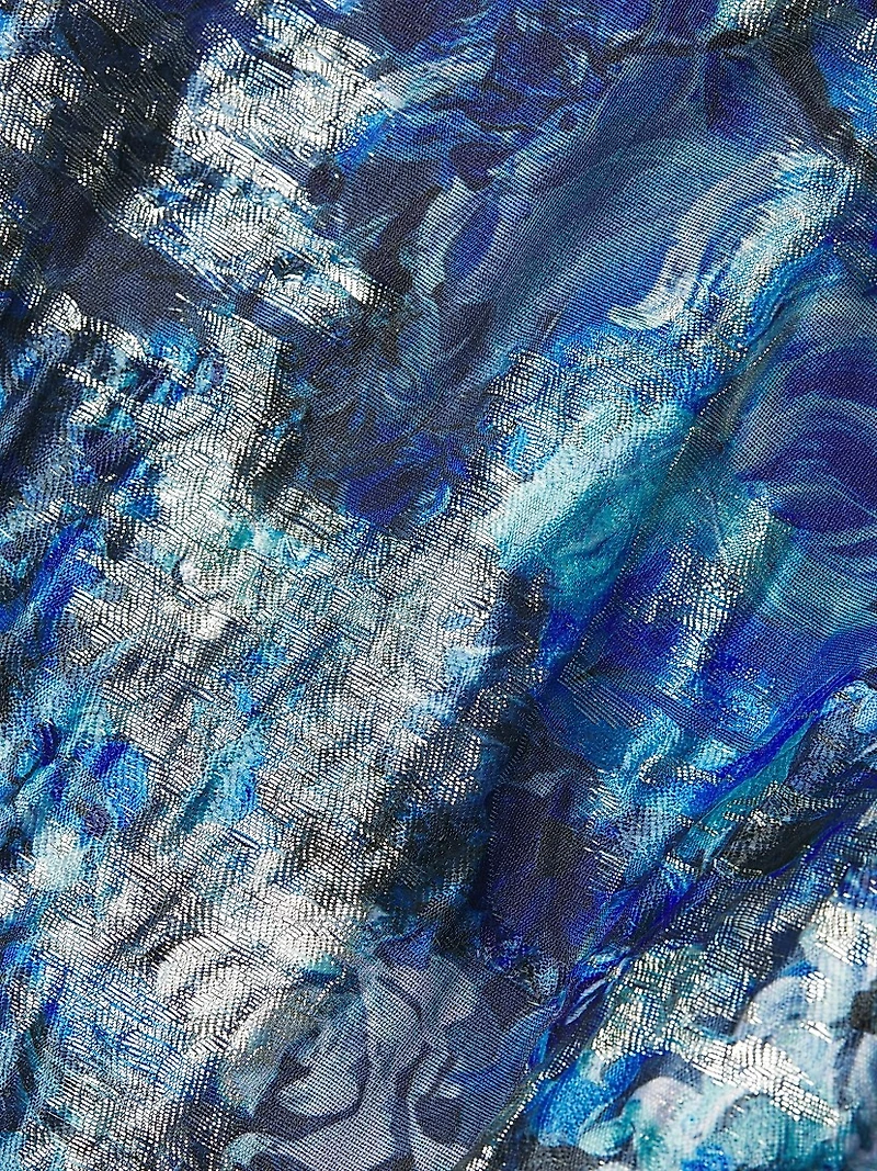 Abstract Jacquard Sleeveless Gown