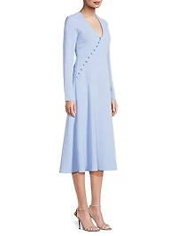Ladylike Button Midi-Dress