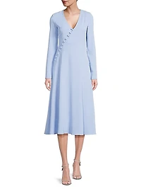 Ladylike Button Midi-Dress