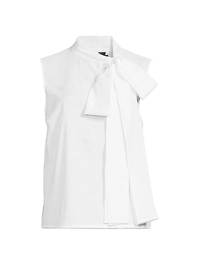 Bow Linen Blouse