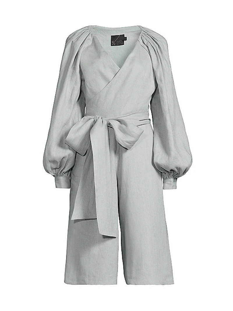 Debra Tie-Waist Linen Jumpsuit