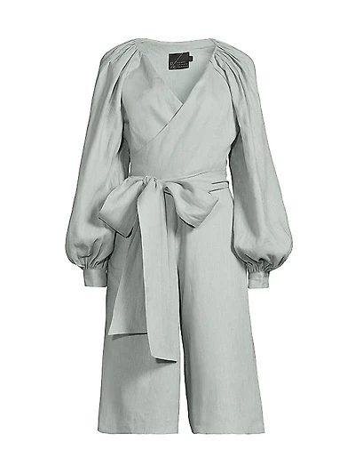 Debra Tie-Waist Linen Jumpsuit