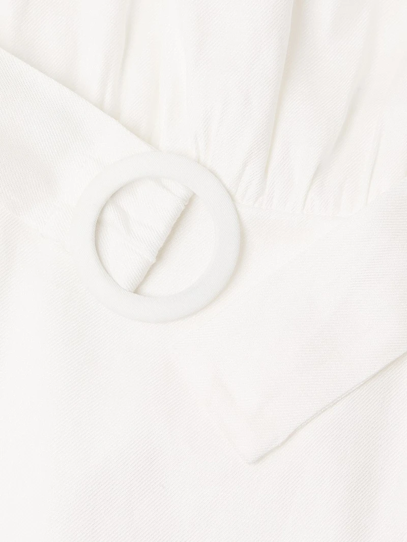 Linen-Blend Belted Minidress