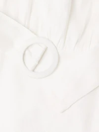 Linen-Blend Belted Minidress