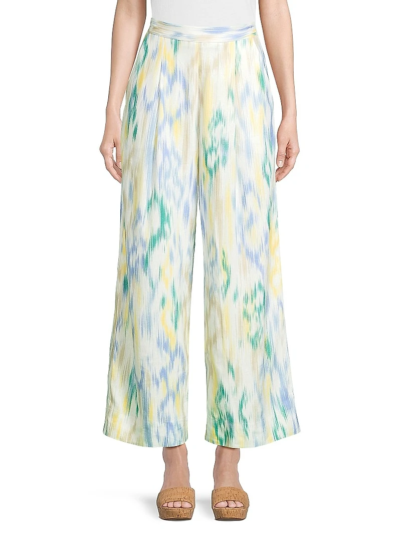 Ikat-Inspired Crop Trousers