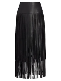 Karolina Fringe Vegan Leather Skirt