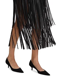 Karolina Fringe Vegan Leather Skirt