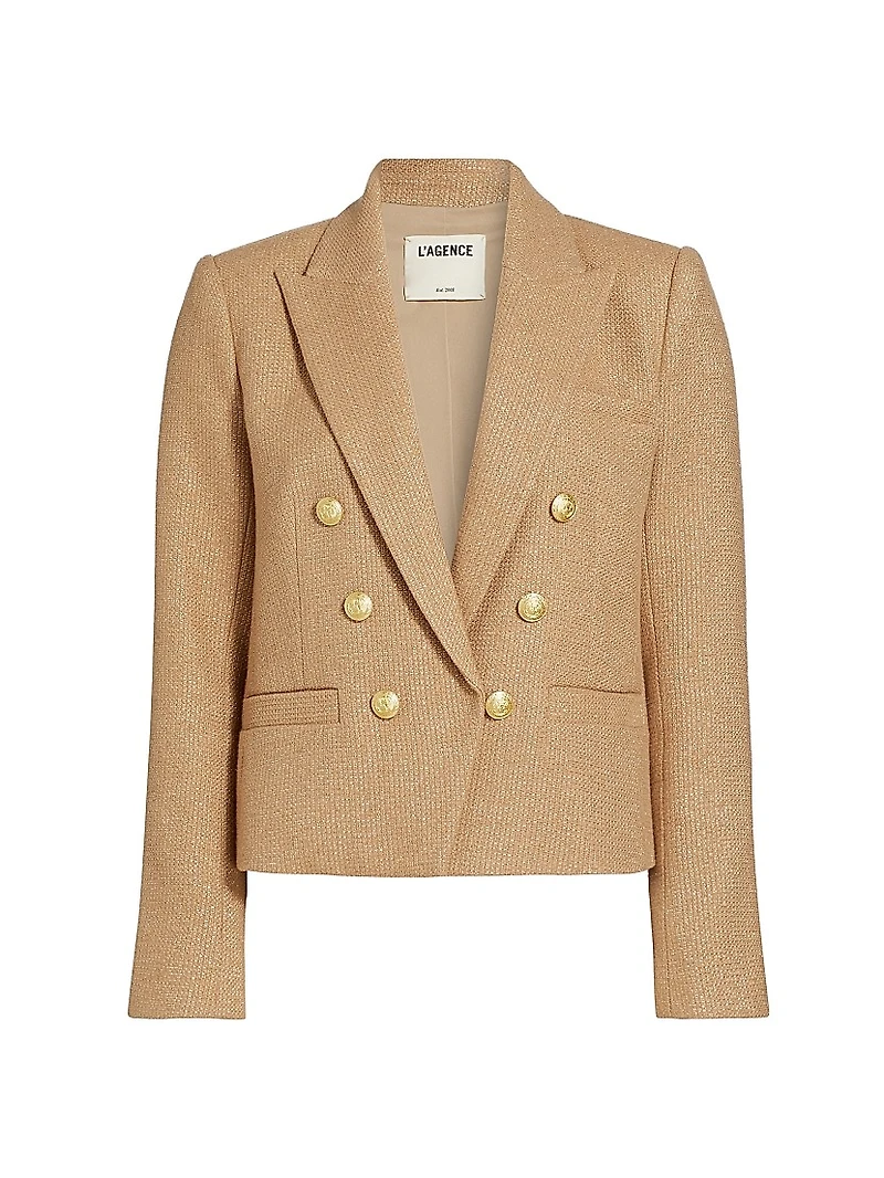 Brooke Cotton-Blend Crop Blazer