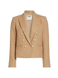 Brooke Cotton-Blend Crop Blazer