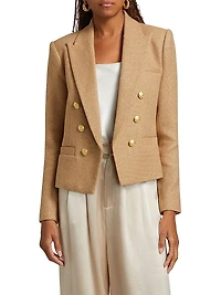 Brooke Cotton-Blend Crop Blazer