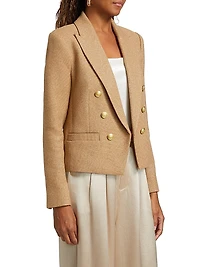 Brooke Cotton-Blend Crop Blazer