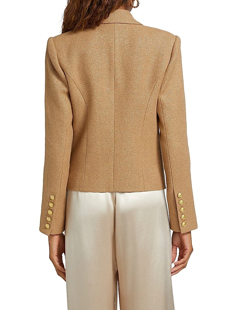 Brooke Cotton-Blend Crop Blazer