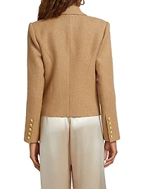 Brooke Cotton-Blend Crop Blazer