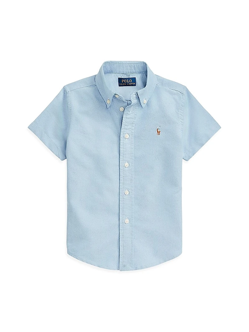 Little Boy's & Short-Sleeve Button-Up Shirt