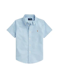 Little Boy's & Short-Sleeve Button-Up Shirt