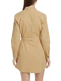 Belted Cotton Twill Shirtdress