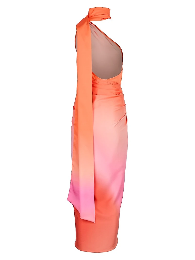 Sarakiniko Lora Ombré One-Shoulder Maxi Dress