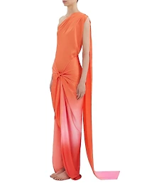 Sarakiniko Lora Ombré One-Shoulder Maxi Dress