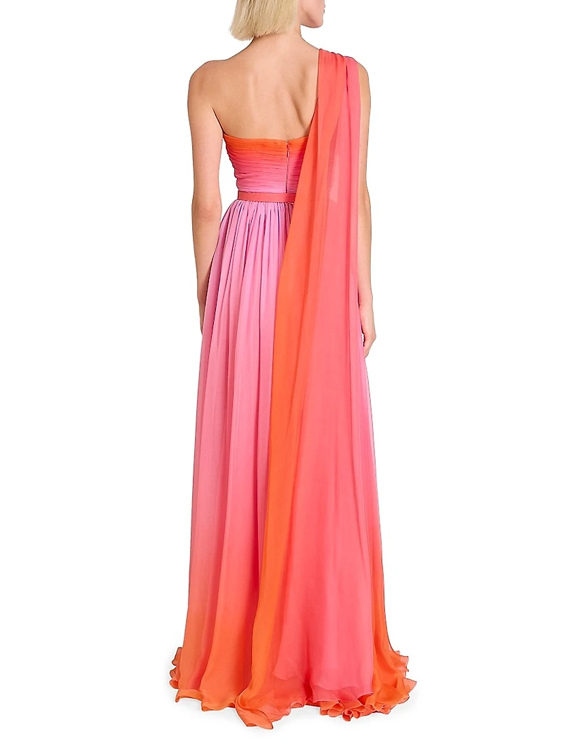Miami Gradiant One-Shoulder Gown