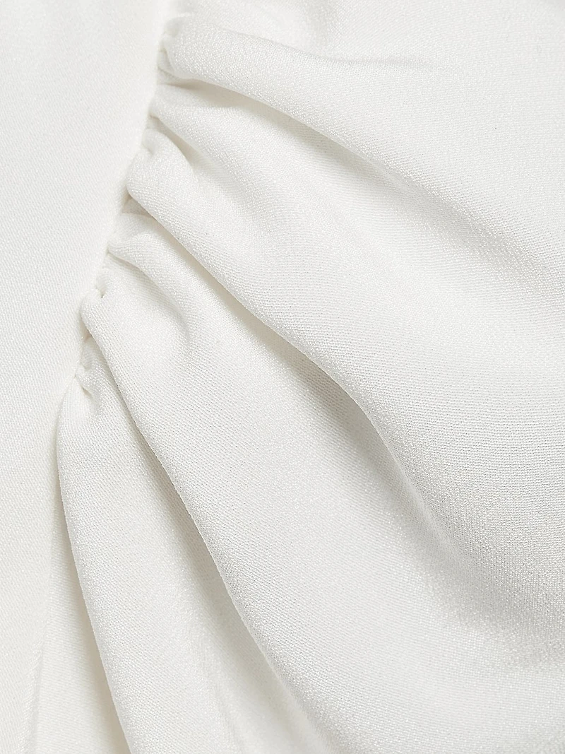 Velvet Ribbon Bow Silk Crepe Bias-Cut Gown