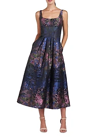June Monet Jacquard Midi-Dress