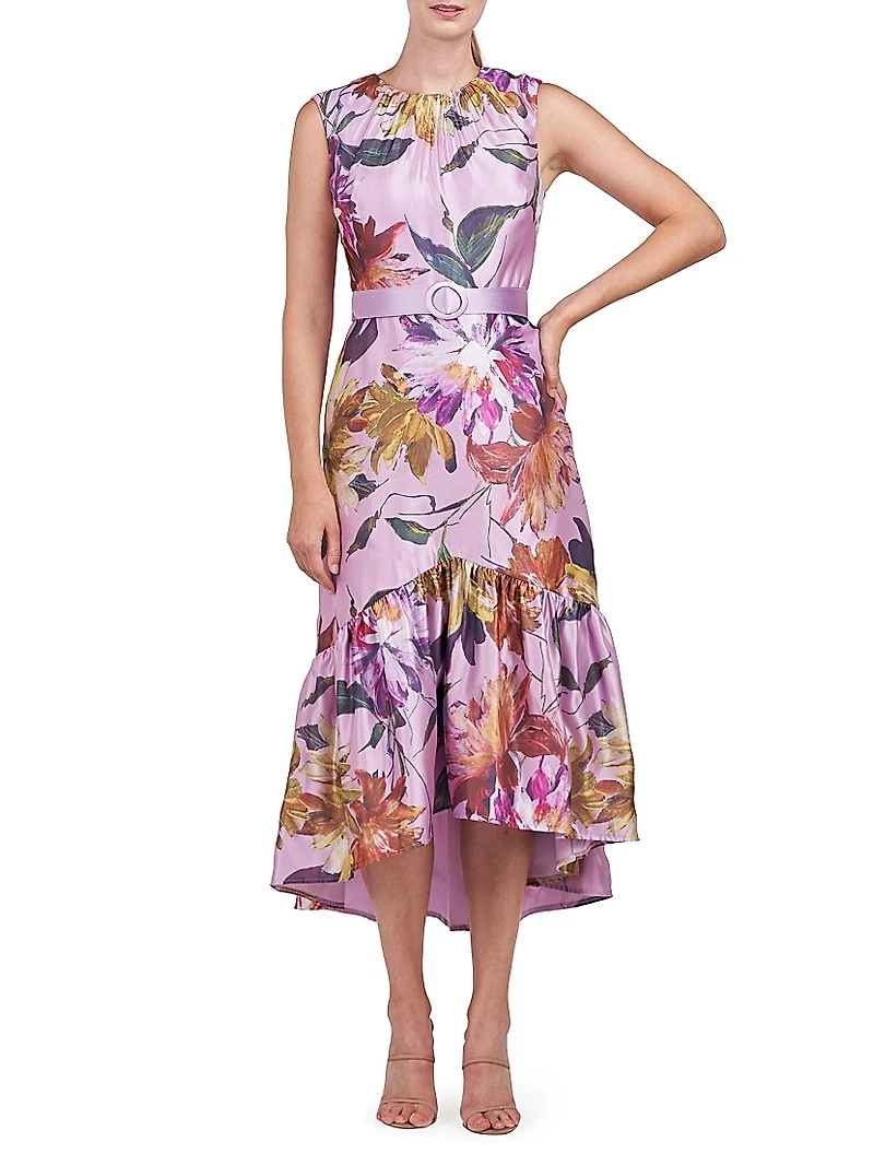 Beatrix Floral Organza High-Low Dress
