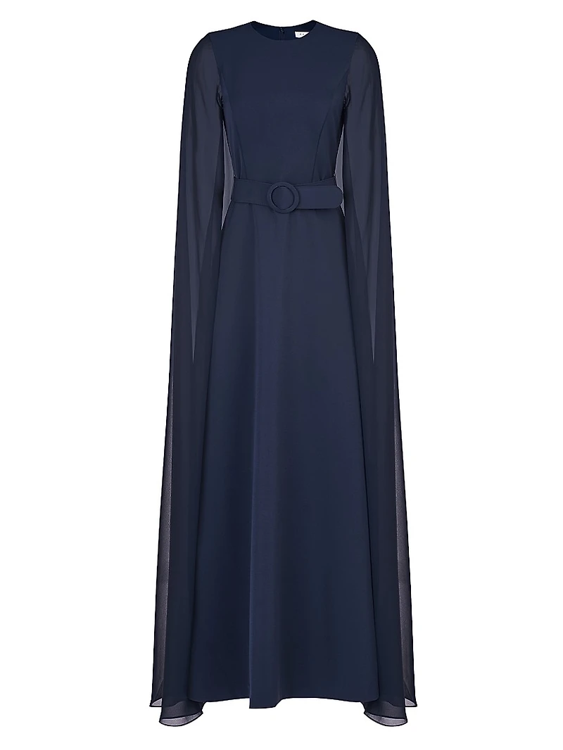 Freya Crepe Cape Gown
